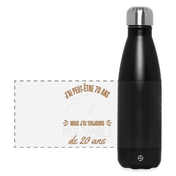 Cycliste Cadeau humour personnalisé - Gourde isotherme panoramique 500 ml - noir - Devant