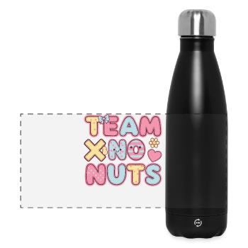 Gender Reveal Team X No Nuts Babyparty Mama Papa - Panorama Isolierflasche 500 ml - Schwarz - Vorne
