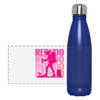 Randonnée au Féminin – Silhouette Rose Pop - Panorama Isolierflasche 500 ml - Dunkelblau  - Vorne