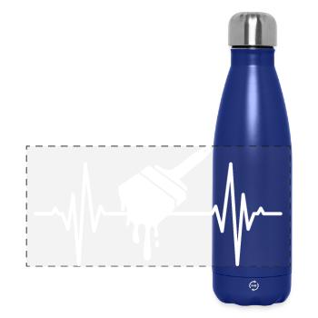 Malerbürste Herzlinie - Panorama Isolierflasche 500 ml - Dunkelblau  - Vorne