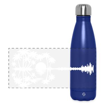 Tropischer Sonnenuntergang Silhouette Design - Panorama Isolierflasche 500 ml - Dunkelblau  - Vorne