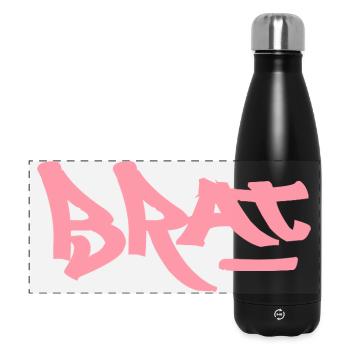 Texte du logo Pink Brat en graffiti - Gourde isotherme panoramique 500 ml - noir - Devant