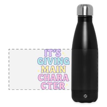 Main-Character-Vibes - Panorama Isolierflasche 500 ml - Schwarz - Vorne