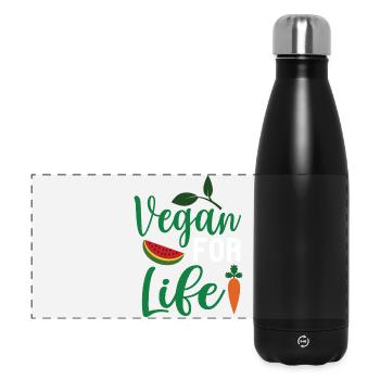 Vegan For Life - Panoramic Thermal Bottle 500 ml - black - Front