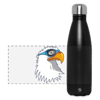 Aigle et lunettes galactiques - Gourde isotherme panoramique 500 ml - noir - Devant