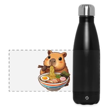 Capybara mange des nouilles ramen - Gourde isotherme panoramique 500 ml - noir - Devant