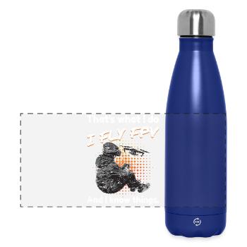 FPV Drone Pilot Freestyle & Racing Gift - Panorama Isolierflasche 500 ml - Dunkelblau  - Vorne