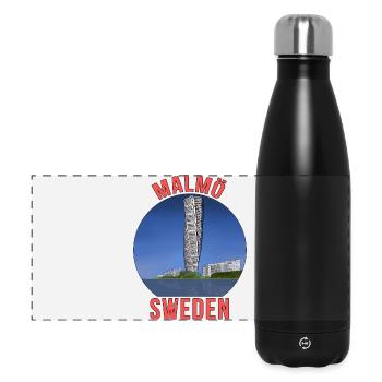 Malmö Suède - Gourde isotherme panoramique 500 ml - noir - Devant