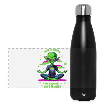 Alien régule cela ! - Gourde isotherme panoramique 500 ml - noir - Devant