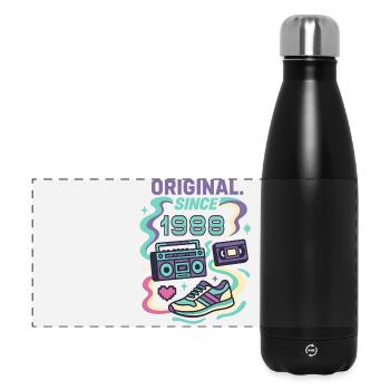 Original since 1988. Geburtsjahr 1988 - Panorama Isolierflasche 500 ml - Schwarz - Vorne