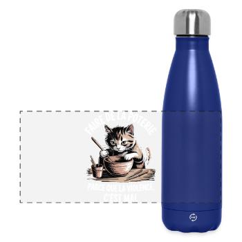 Pottery, because violence is bad - Panoramic Thermal Bottle 500 ml - dark blue  - Front