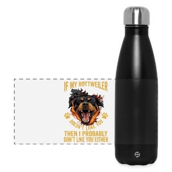 Si mon rottweiler n’aime pas l’épinette de Lustiger - Gourde isotherme panoramique 500 ml - noir - Devant