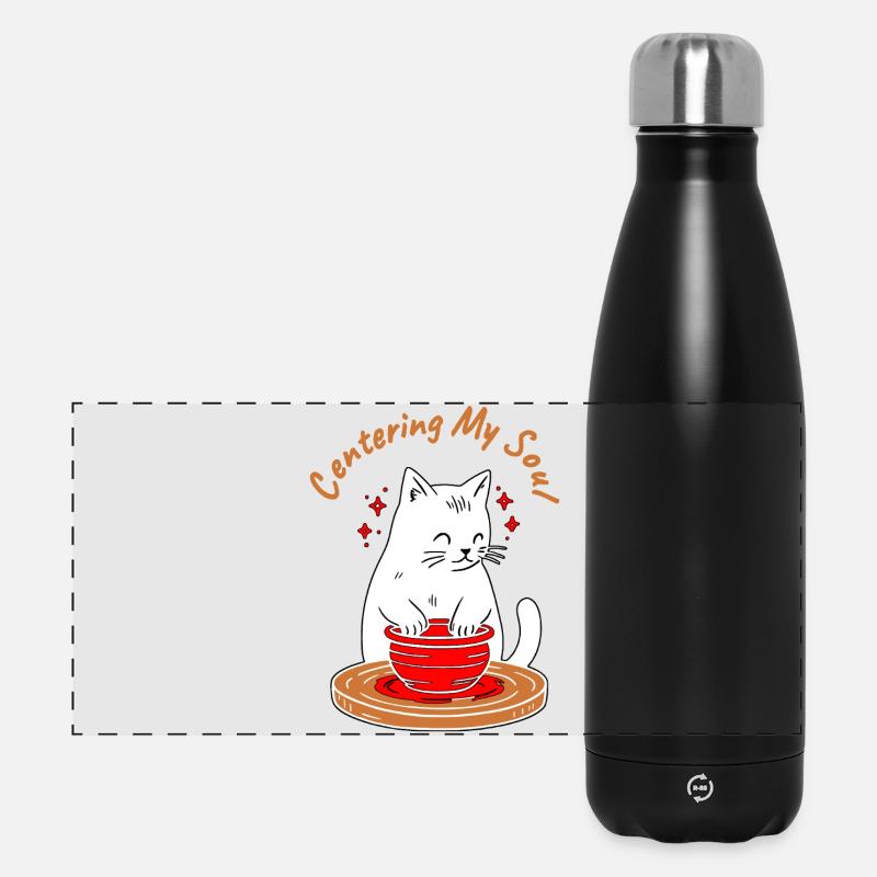 Centering My Soul Cat Zen Cup - Panoramic Thermal Bottle 500 ml - black