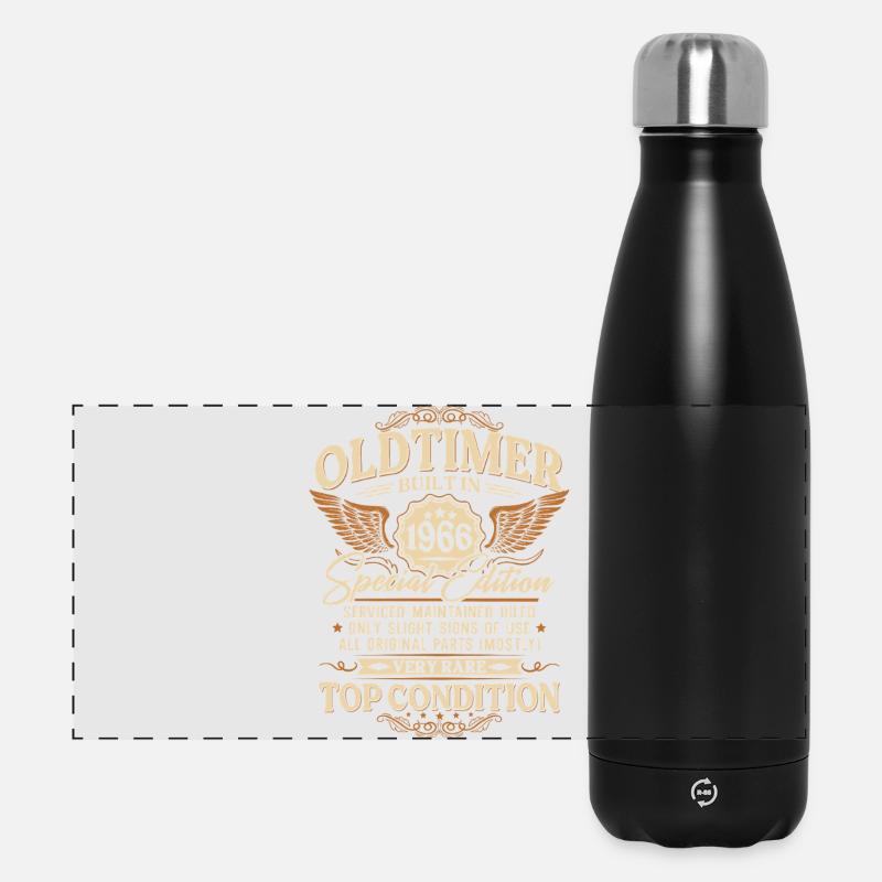 Vintage 1966 Vintage Birthday Gift - Panoramic Thermal Bottle 500 ml - black