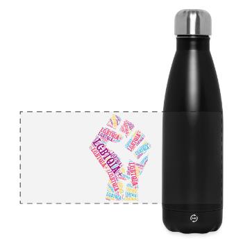 LGBTQIA+ T-Shirt Fist Word Cloud Gay Pride LGBT - Panoramic Thermal Bottle 500 ml - black - Front