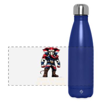 Drapeau de la Thaïlande, éléphant - Gourde isotherme panoramique 500 ml - bleu foncé  - Devant