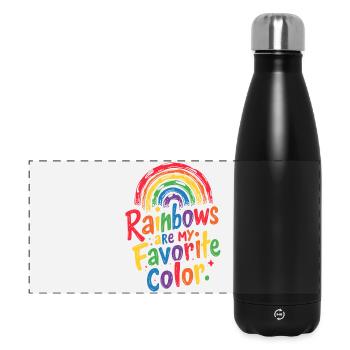 REGENBÖGEN SIND MEINE LIEBLINGSFARBE - Panorama Isolierflasche 500 ml - Schwarz - Vorne