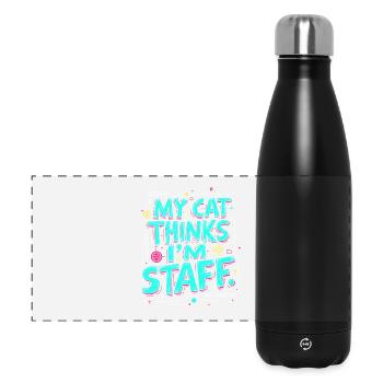 MY CAT THINKS I’M STAFF - Panoramic Thermal Bottle 500 ml - black - Front