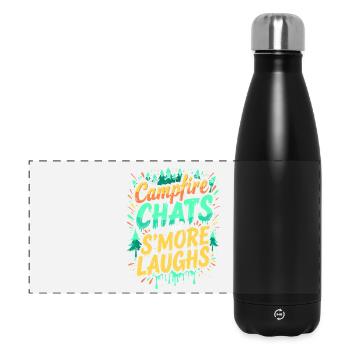 CAMPFIRE CHATS AND S’MORE LAUGHS - Panoramic Thermal Bottle 500 ml - black - Front