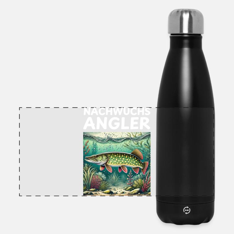 Young Anglers - Pike - Panoramic Thermal Bottle 500 ml - black