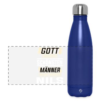 Nils der schönste Mann von Gott geformt Design - Panorama Isolierflasche 500 ml - Dunkelblau  - Vorne