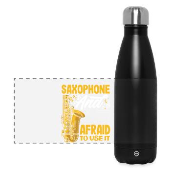 Saxofon - Panorama Isolierflasche 500 ml - Schwarz - Vorne