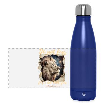 Lion Bible Verse - Panoramic Thermal Bottle 500 ml - dark blue  - Front