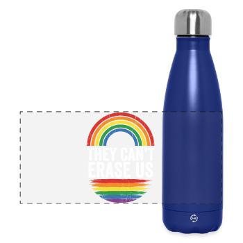 LGBTQ Pride Month - They Cant Erase Us - Panoramic Thermal Bottle 500 ml - dark blue  - Front