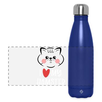 Hamster Haustiere Statement Herz Lieblingstier - Panorama Isolierflasche 500 ml - Dunkelblau  - Vorne