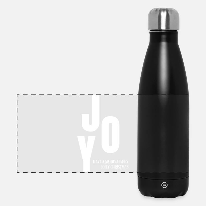 Joyful Christmas Typographic Logo - Panoramic Thermal Bottle 500 ml - black