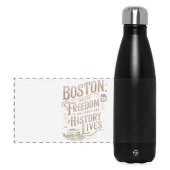 Boston: Where Freedom Was Born and History Lives - Panoramic Thermal Bottle 500 ml - black - Front
