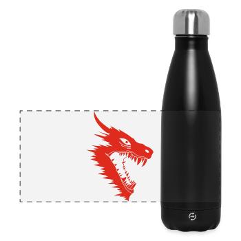Angriff des roten Drachen - Panorama Isolierflasche 500 ml - Schwarz - Vorne