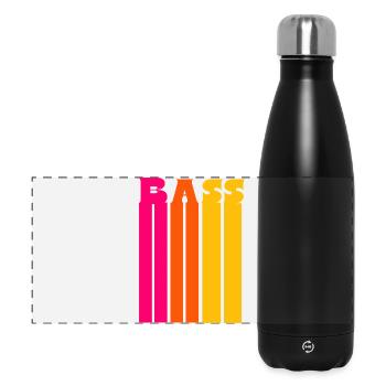 Chœur Basse Voix Rétro Rayures - Gourde isotherme panoramique 500 ml - noir - Devant