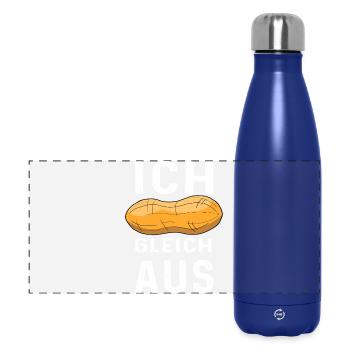 Motif cacahuète avec texte humoristique - Gourde isotherme panoramique 500 ml - bleu foncé  - Devant