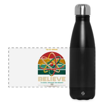 Poster rétro Faith in Science - Gourde isotherme panoramique 500 ml - noir - Devant