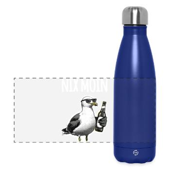 Lustiger Spruch Norddeutschland Möwe Bier - Panorama Isolierflasche 500 ml - Dunkelblau  - Vorne