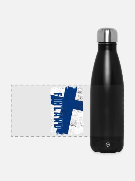 Finnland Flagge - Panorama Isolierflasche 500 ml - Schwarz