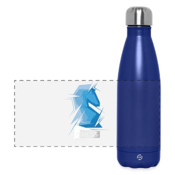 Schach Pferd Origami abstrakt Symbol Illustration - Panorama Isolierflasche 500 ml - Dunkelblau  - Vorne