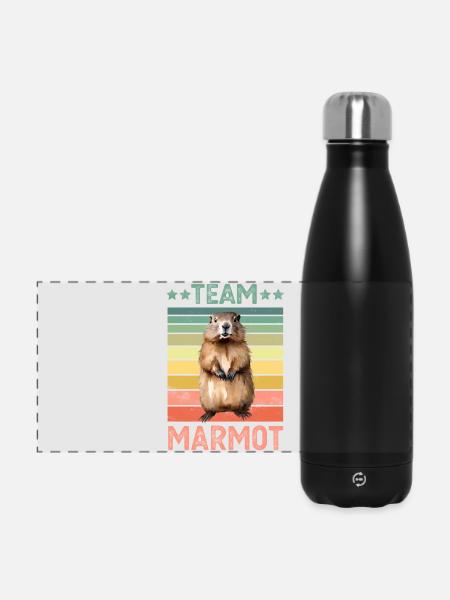 Murmeltier - Panorama Isolierflasche 500 ml - Schwarz