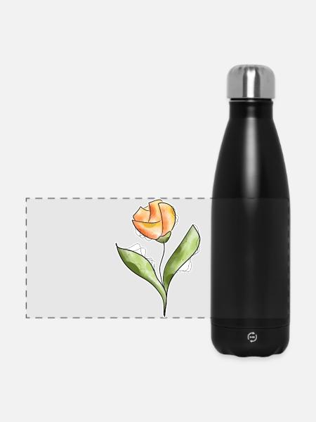 Tulpe - Panorama Isolierflasche 500 ml - Schwarz