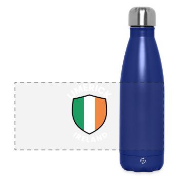 Limerick Ireland Flag Shield - Panoramic Thermal Bottle 500 ml - dark blue  - Front
