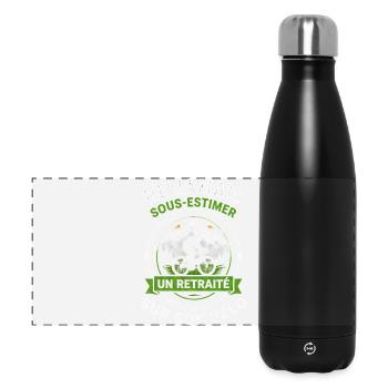 Retraité vélo montagne humour cycliste - Gourde isotherme panoramique 500 ml - noir - Devant