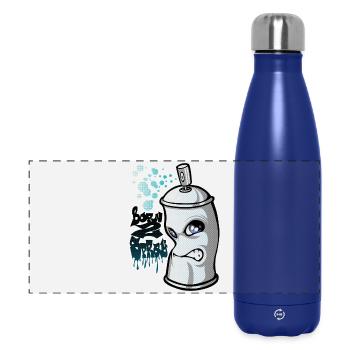 Spray and graffiti - Panoramic Thermal Bottle 500 ml - dark blue  - Front