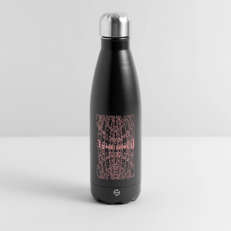 Binary Code Abstract (pink) Panoramic Thermal Bottle 500 ml