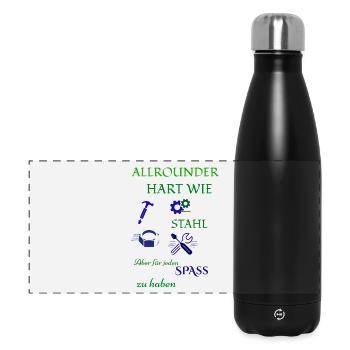 Café artisanal et bière - Gourde isotherme panoramique 500 ml - noir - Devant