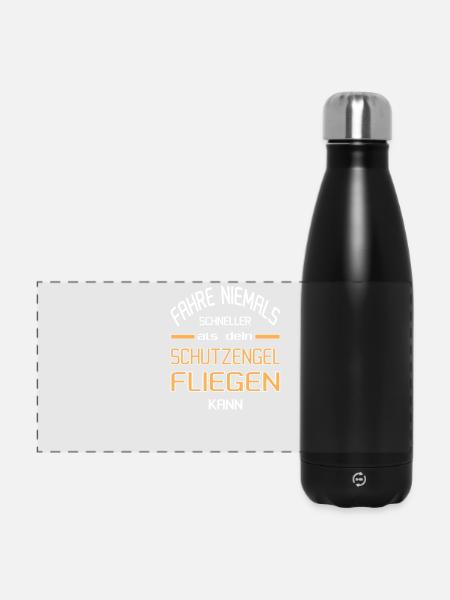 Schneller als dein Schutzengel - Panorama Isolierflasche 500 ml - Schwarz