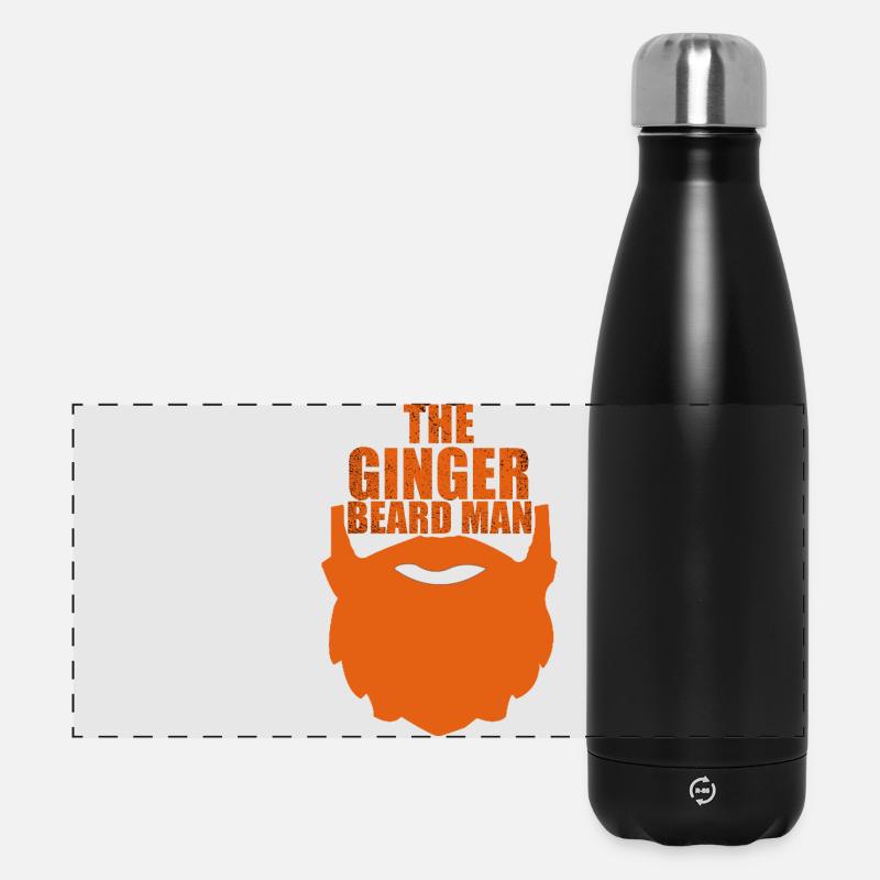 Ingwerbart-Mann - Panorama Isolierflasche 500 ml - Schwarz