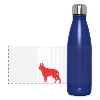 4. Juli USA Schäferhund - Panorama Isolierflasche 500 ml - Dunkelblau  - Vorne