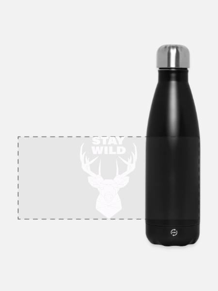STAY WILD - Panorama Isolierflasche 500 ml - Schwarz