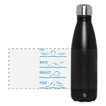 schwimmen - Panorama Isolierflasche 500 ml - Schwarz - Vorne